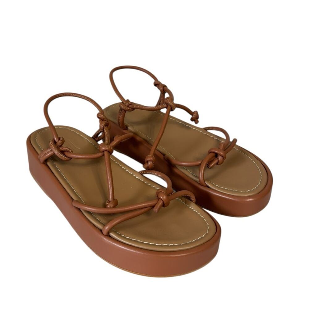 Flattered Heather Knot Platform Sandal in Brown - Size 39